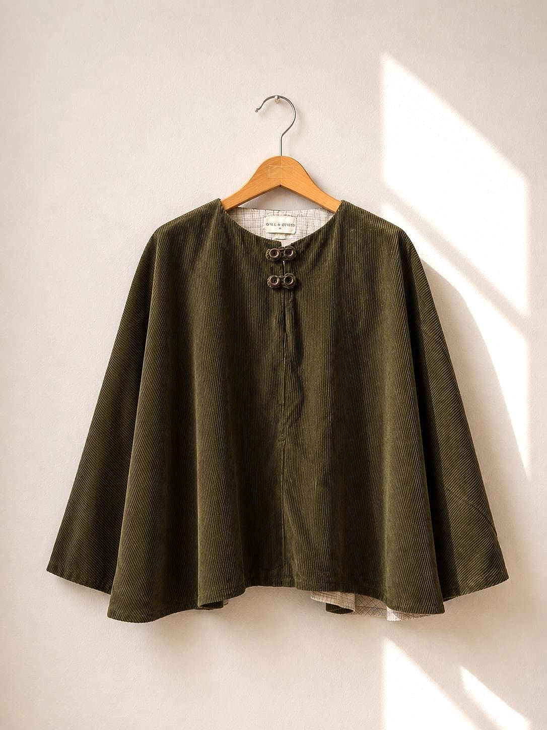 Forest Green Corduroy Poncho, Yoli & Otis, Kids M