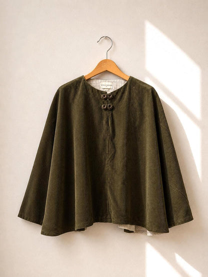 Forest Green Corduroy Poncho, Yoli & Otis, Kids M