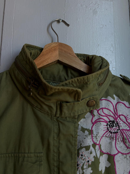 Floral Green Cotton Utility Jacket — additional view 6
