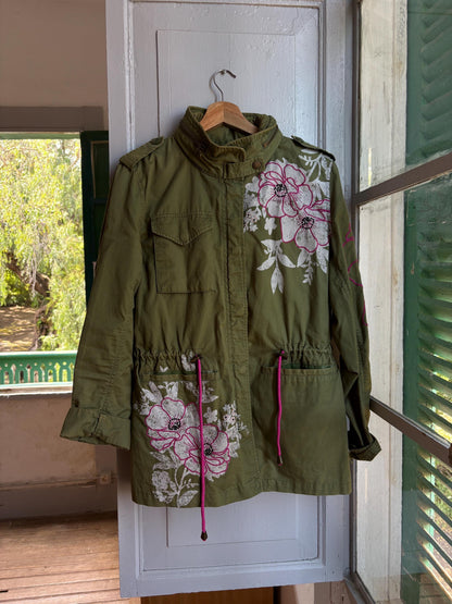 Floral Green Cotton Utility Jacket — additional view 10