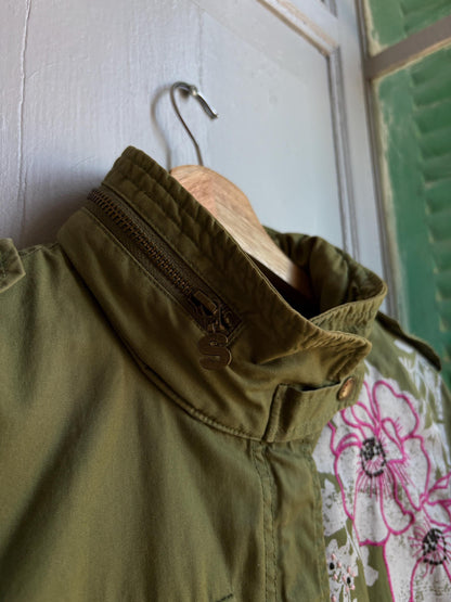 Floral Green Cotton Utility Jacket — additional view 5