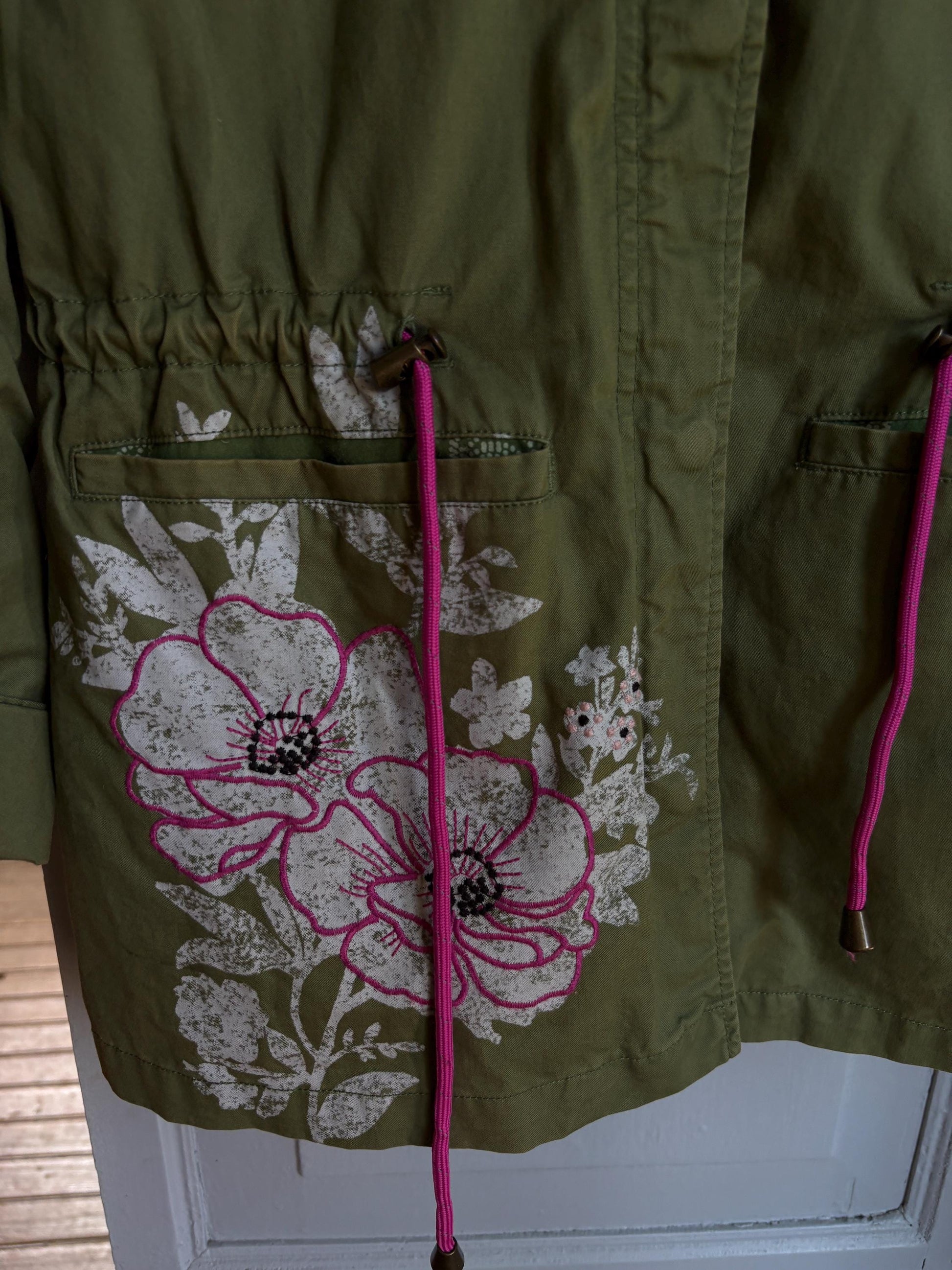 Floral Green Cotton Utility Jacket — additional view 11