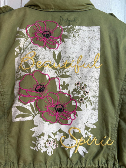 Floral Green Cotton Utility Jacket — additional view 14