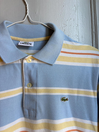 Vintage Lacoste Striped Polo Shirt in Pastel Blue — additional view 10