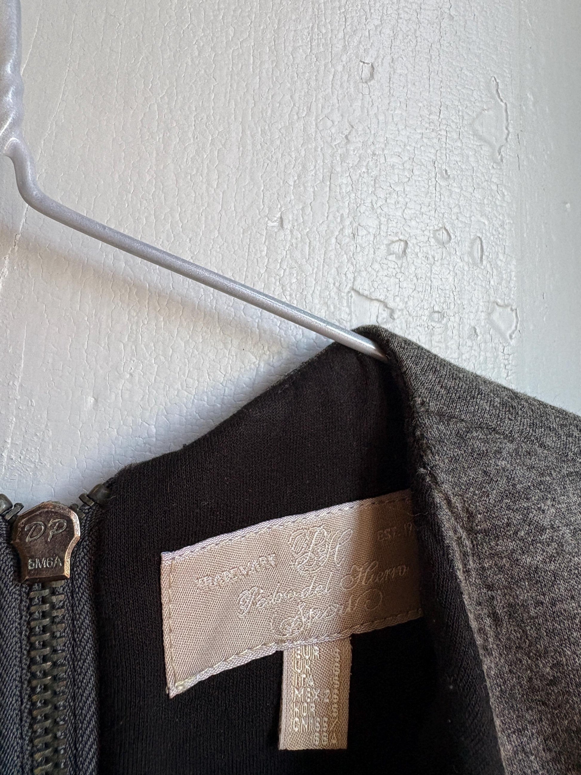 Pedro Del Hierro Grey Sleeveless Winter Dress — fabric close-up