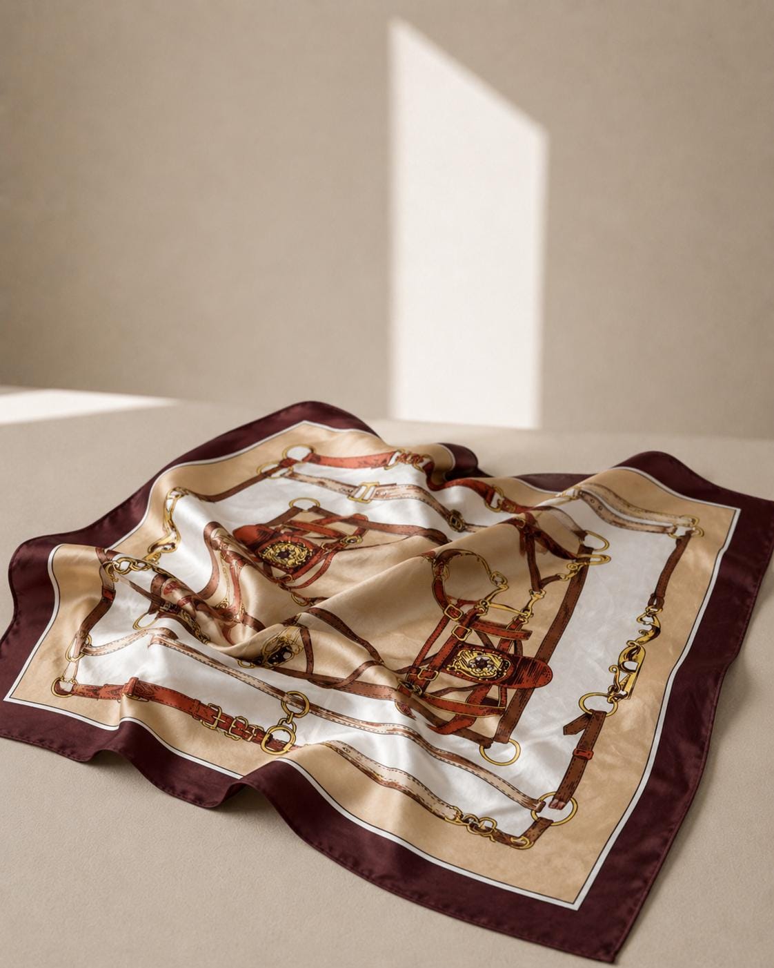 Vintage Equestrian Silk Scarf