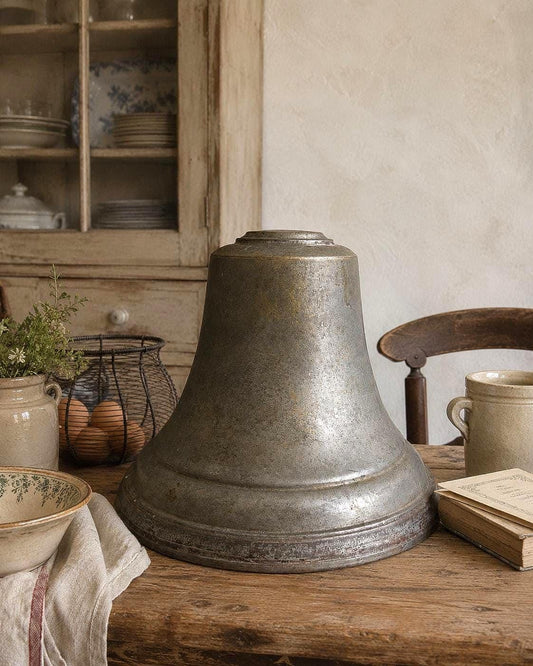 Antique Bell Shaped Cake Mold, Large Vintage Metal Baking Tin,  French Country Kitchen Brocante, Farmhouse Decor,