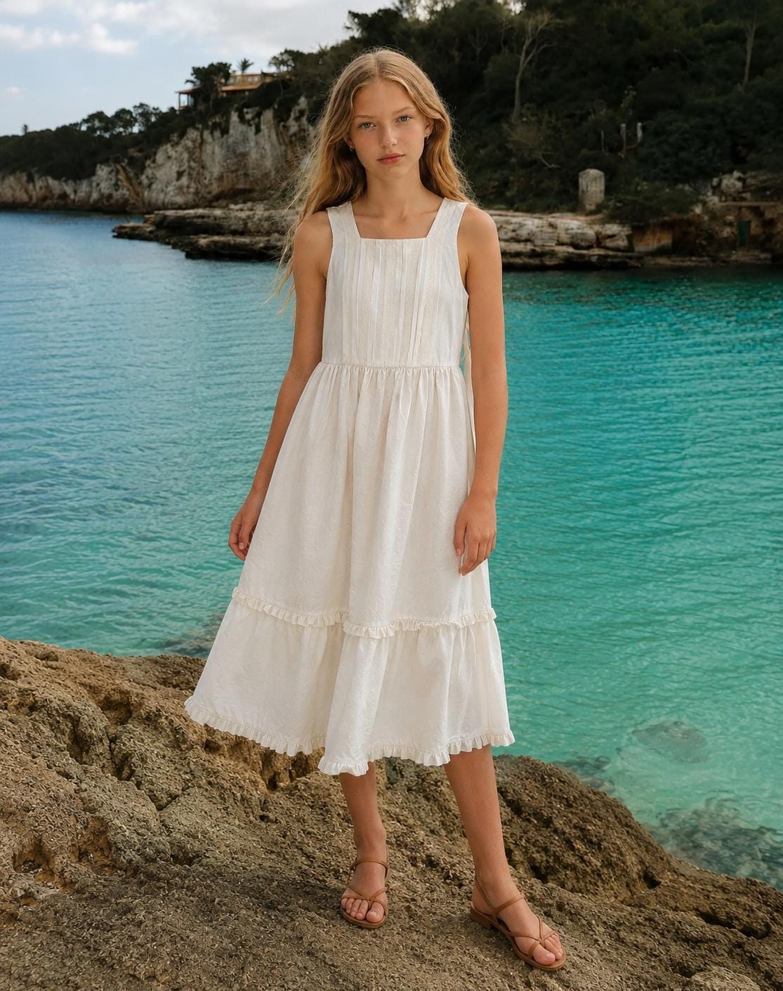 Vintage Off-White Lace Communion Dress for Girls