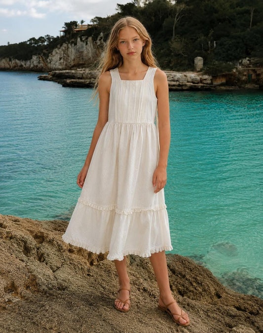 Vintage Off-White Lace Communion Dress for Girls