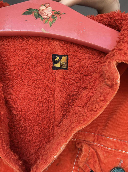 Lois orange corduroy jacket, cotton blend, US S