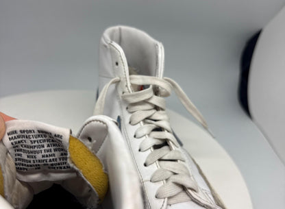 Women’s Nike White Blue High-Top Sneakers – EU 37.5 UK 4 – Distressed Pre-Owned Trainers