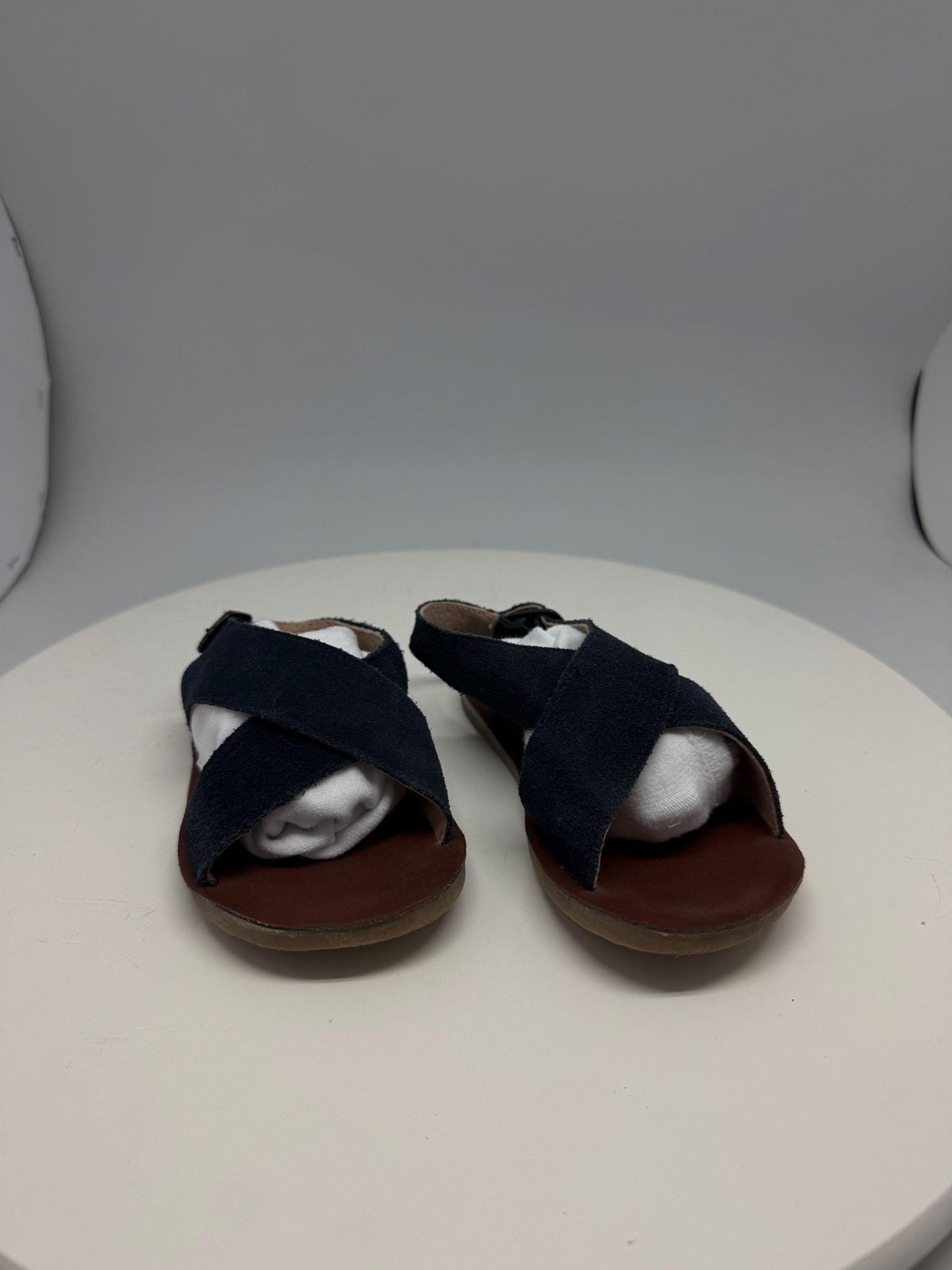 Navy suede leather sandals, Size 26 children's footwear