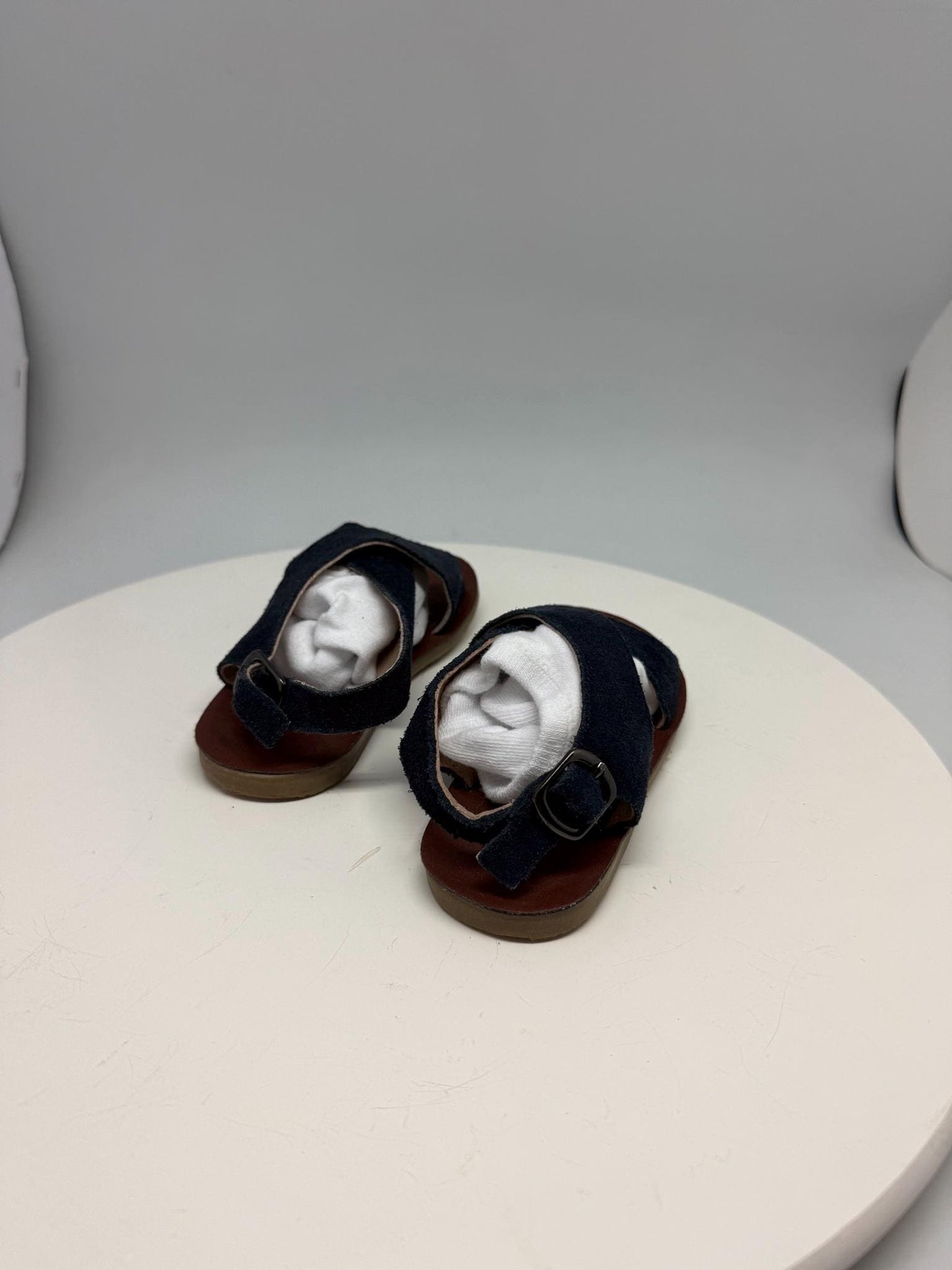 Navy suede leather sandals, Size 26 children's footwear