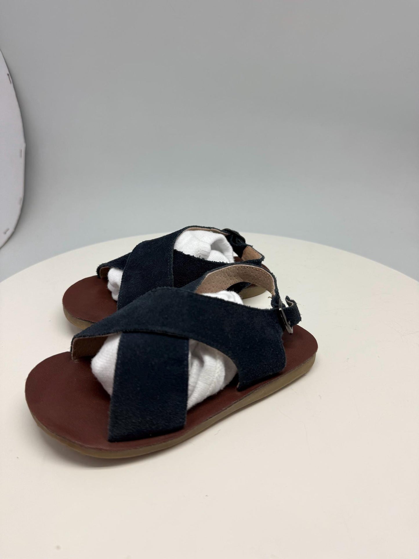 Navy suede leather sandals, Size 26 children's footwear