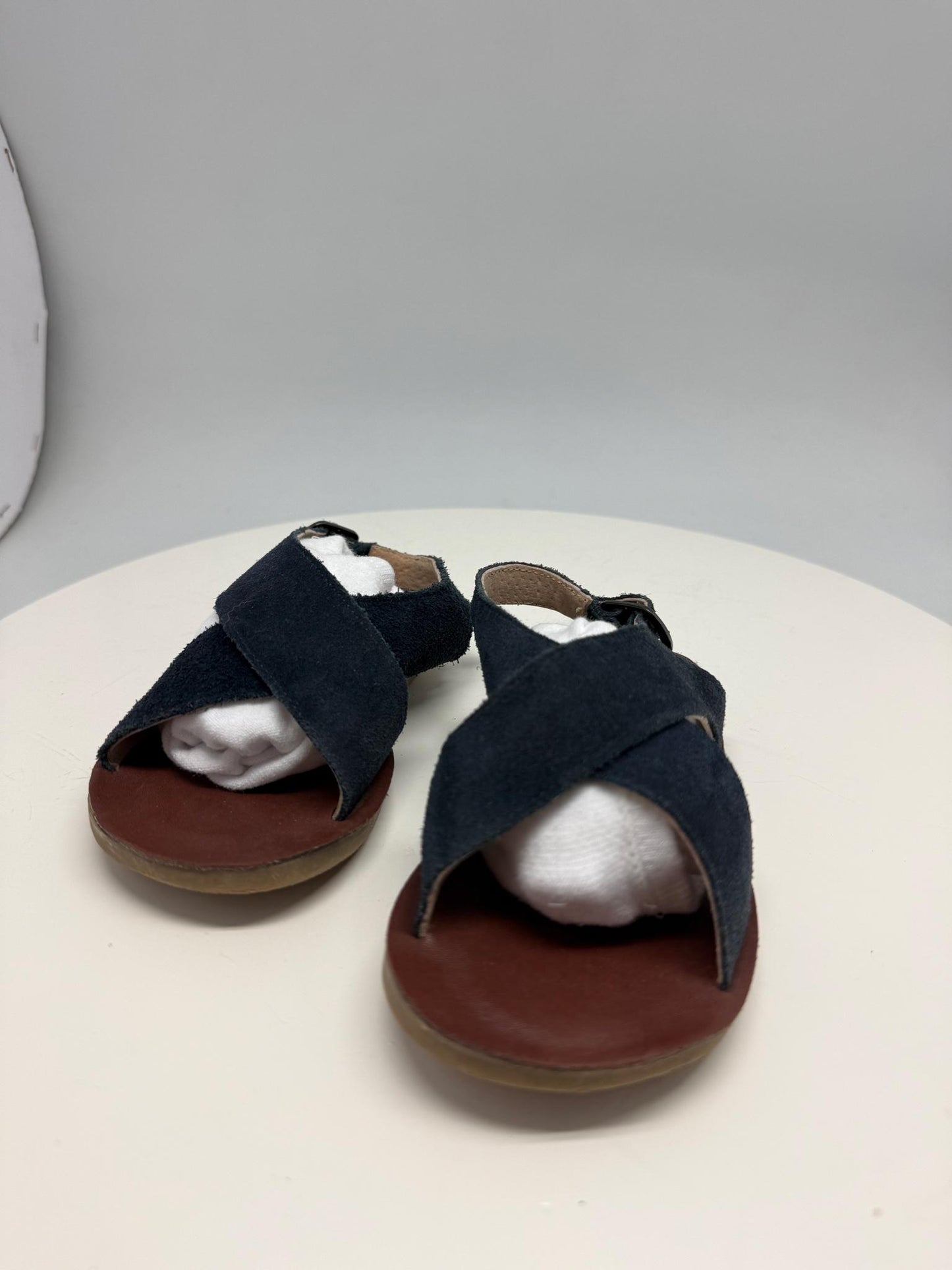 Navy suede leather sandals, Size 26 children's footwear