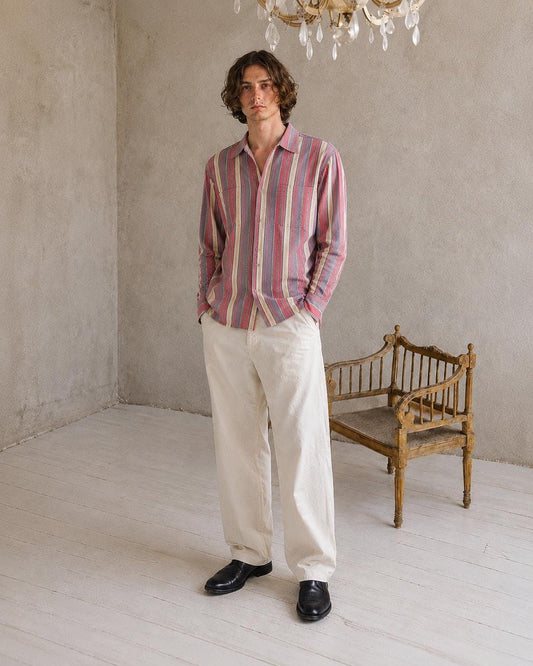 Vintage Calvin Klein Men's Striped Cotton Shirt, Size S Button Up, Long Sleeve Unworn Pastel Preppy Casual Smart Summer outfit