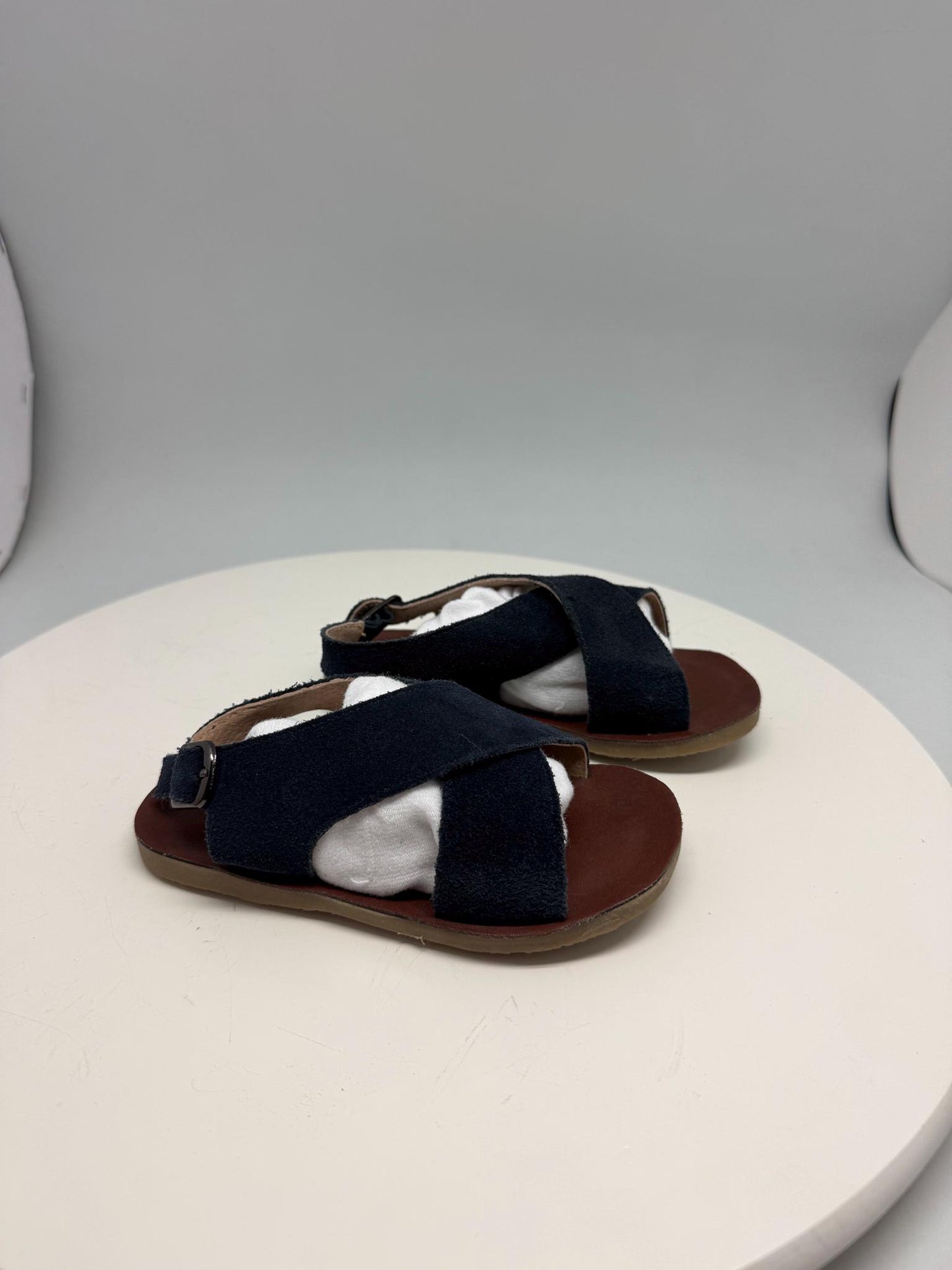 Navy suede leather sandals, Size 26 children's footwear