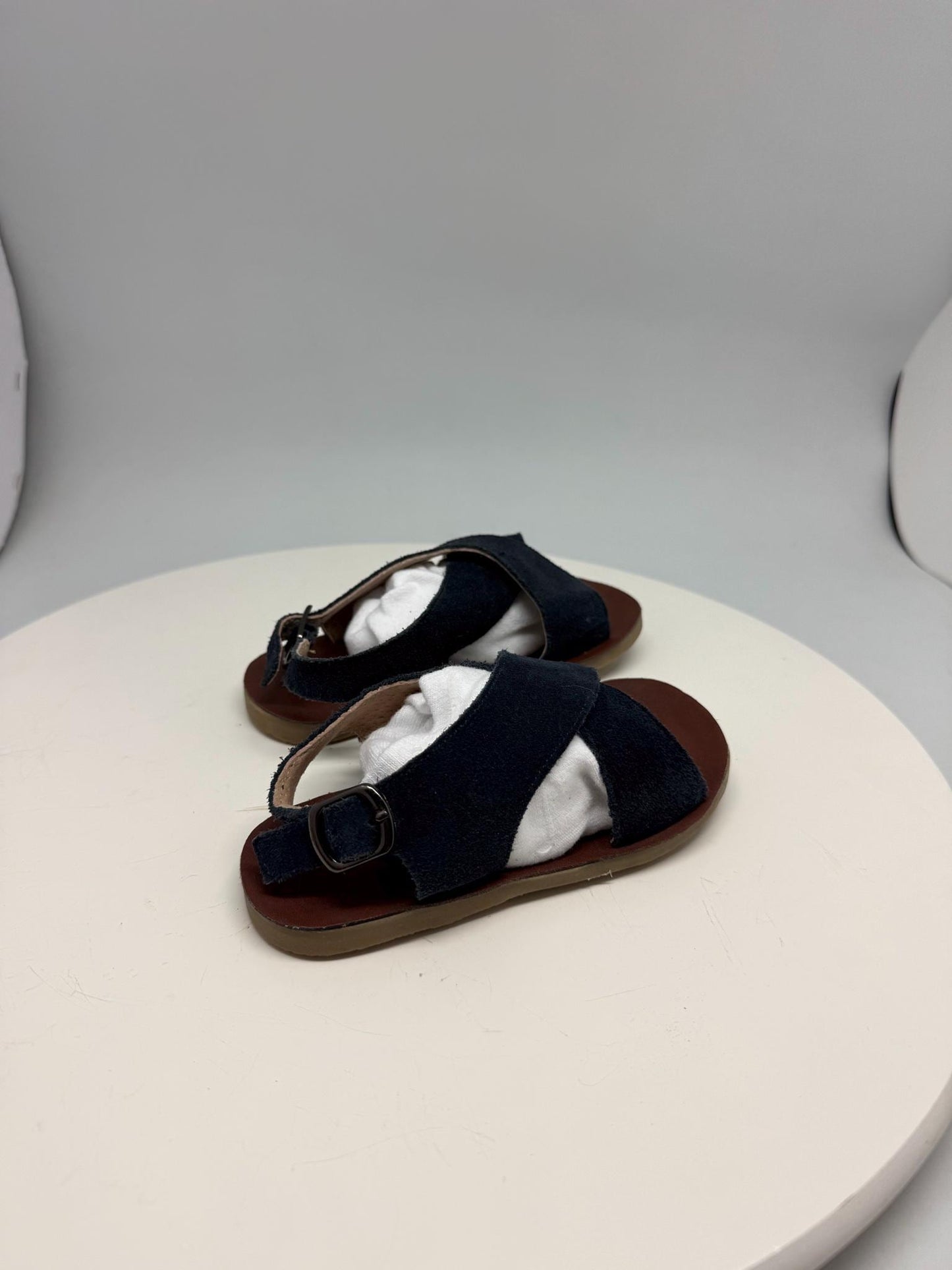 Navy suede leather sandals, Size 26 children's footwear