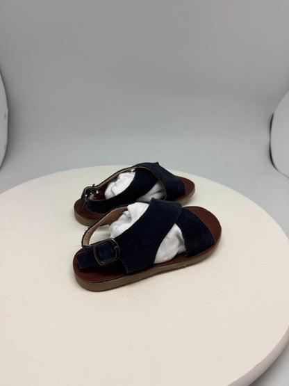 Navy suede leather sandals, Size 26 children's footwear
