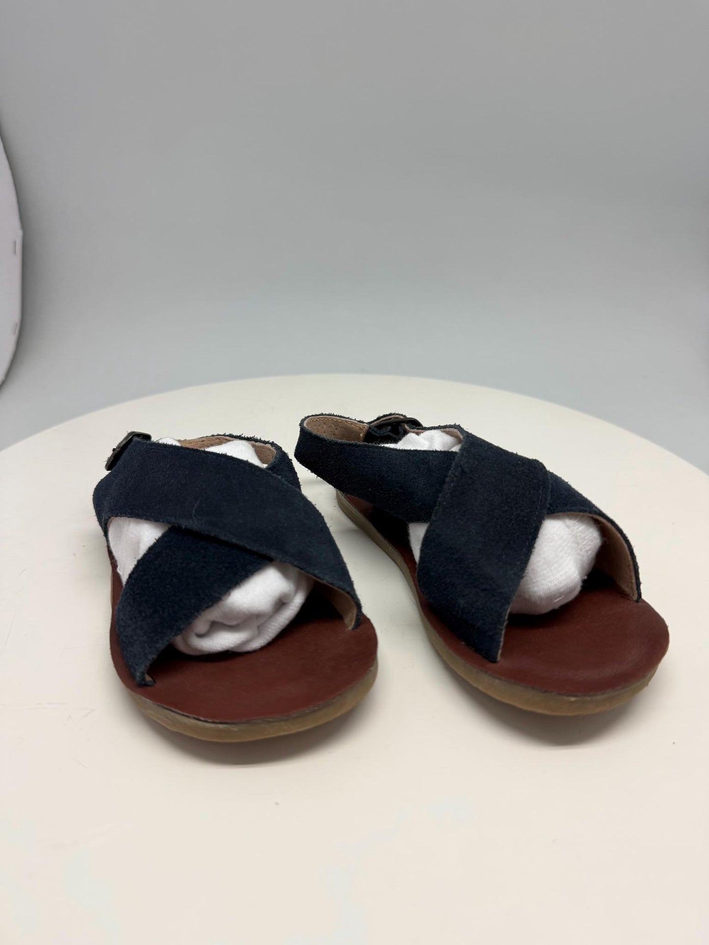 Navy suede leather sandals, Size 26 children's footwear