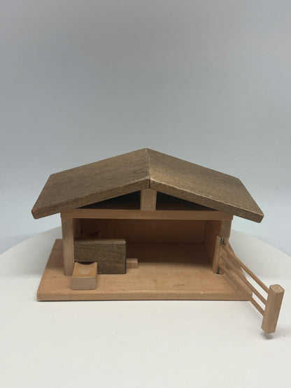 Wooden Animal Shed Playhouse, Waldorf Style Play Farm Stable, Montessori Open-Ended Toy stall, Sustainable Secondhand Christmas Gift
