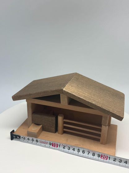 Wooden Animal Shed Playhouse, Waldorf Style Play Farm Stable, Montessori Open-Ended Toy stall, Sustainable Secondhand Christmas Gift