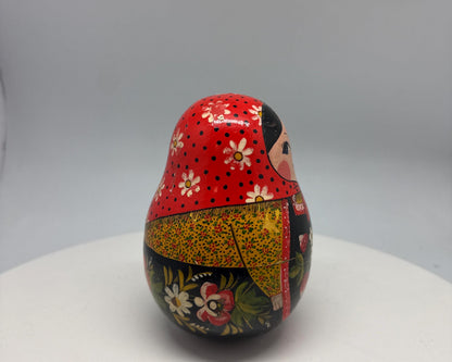 Hand-Painted Red Wooden Matryoshka Doll, Decorative