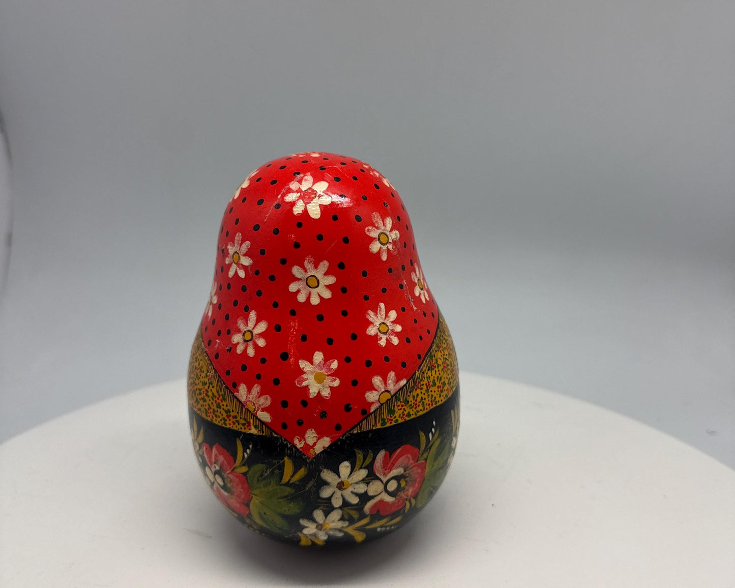 Hand-Painted Red Wooden Matryoshka Doll, Decorative