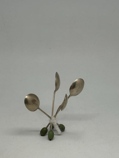 Set of 4 EPNS Teaspoons, 10 cm Silver-Plated Cutlery, Vintage Small Spoon Set, Tableware, Afternoon Tea