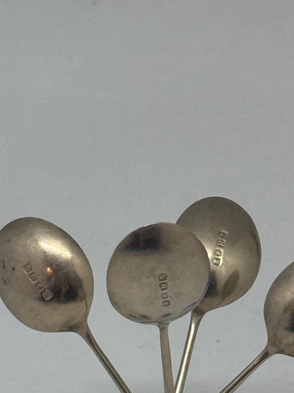Set of 4 EPNS Teaspoons, 10 cm Silver-Plated Cutlery, Vintage Small Spoon Set, Tableware, Afternoon Tea