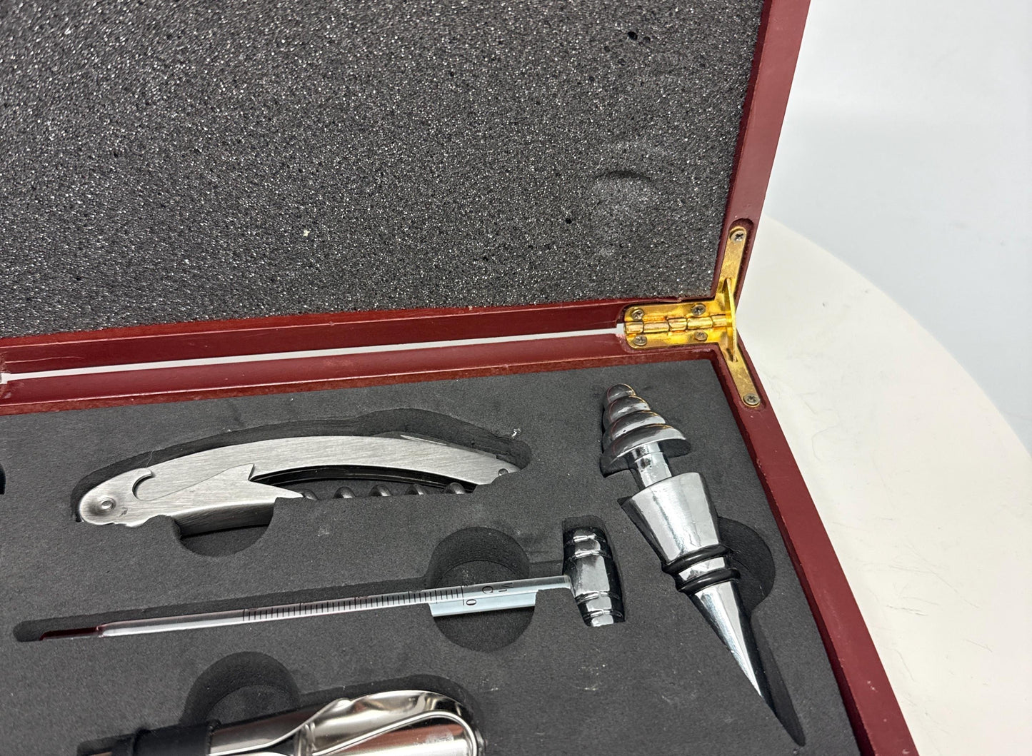 Wine Accessory Gift Set in Wooden Presentation Box, Gift for Him, Christmas Gift for Wine Lover, Barware Set