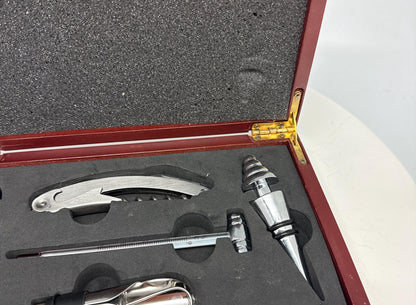 Wine Accessory Gift Set in Wooden Presentation Box, Gift for Him, Christmas Gift for Wine Lover, Barware Set