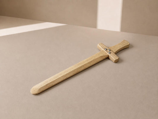 Vintage Wooden Play Sword, Montessori Eco Toy