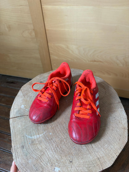 Adidas Kids Football Boots UK 10, Red Soccer Cleats, Junior Football Shoes EU 28, Training Boots, Sports Shoes, Secondhand