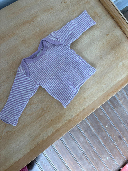 Vintage Engel Baby Wool Silk Top 62/68, Pink Striped Long Sleeve Shirt, Merino Wool Silk, Waldorf Baby, Made in Germany