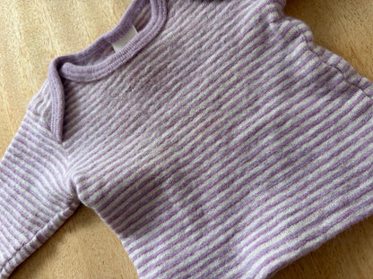Vintage Engel Baby Wool Silk Top 62/68, Pink Striped Long Sleeve Shirt, Merino Wool Silk, Waldorf Baby, Made in Germany