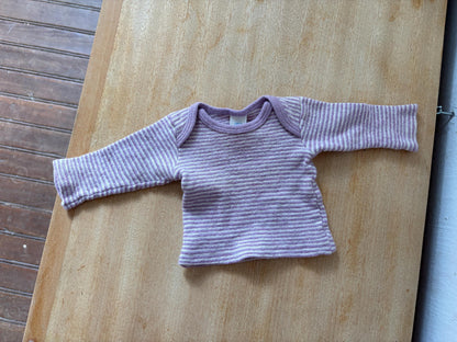 Vintage Engel Baby Wool Silk Top 62/68, Pink Striped Long Sleeve Shirt, Merino Wool Silk, Waldorf Baby, Made in Germany