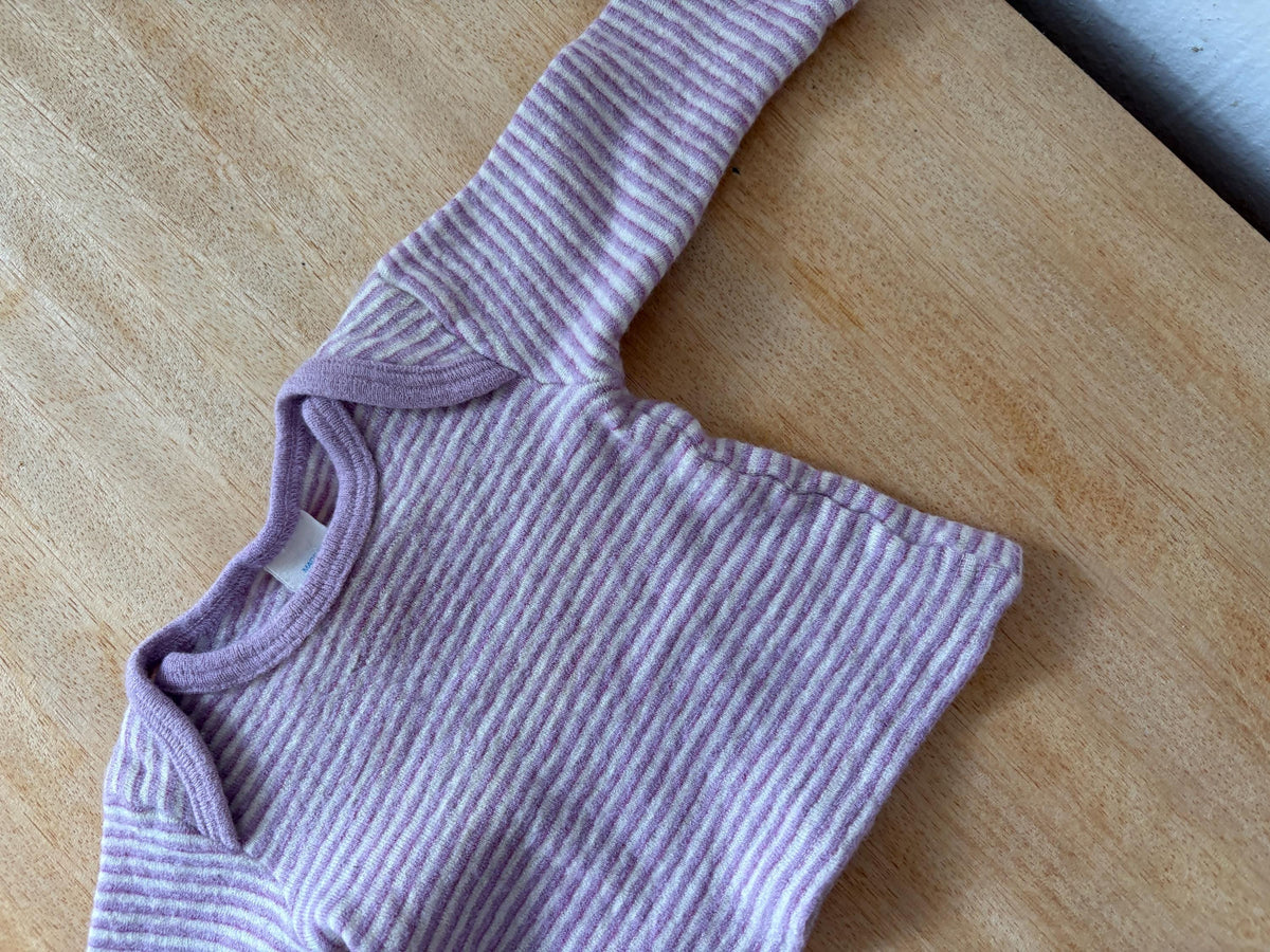 Vintage Engel Baby Wool Silk Top 62/68, Pink Striped Long Sleeve Shirt, Merino Wool Silk, Waldorf Baby, Made in Germany