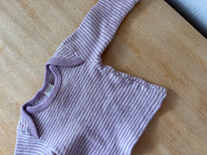 Vintage Engel Baby Wool Silk Top 62/68, Pink Striped Long Sleeve Shirt, Merino Wool Silk, Waldorf Baby, Made in Germany