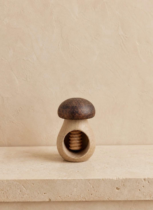 Vintage Wooden Mushroom Nutcracker