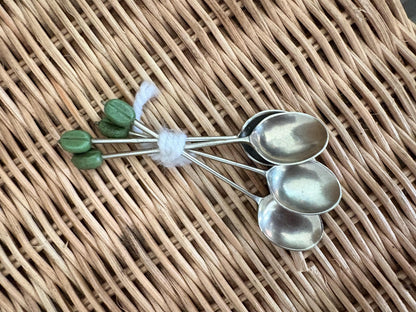 Set of 4 EPNS Teaspoons, 10 cm Silver-Plated Cutlery, Vintage Small Spoon Set, Tableware, Afternoon Tea