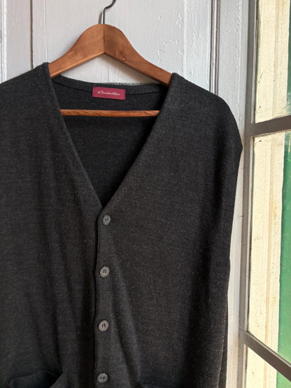 Vintage Emidio Tucci Wool Waistcoat, Men's XL XXL, Dark Academia Knit Vest, Button Front Sweater Vest, Luxury menswear