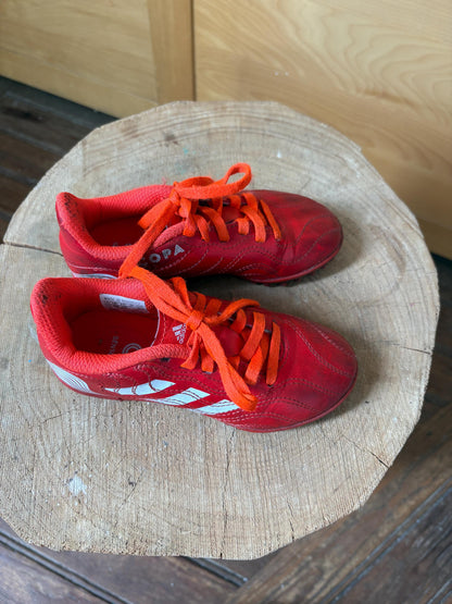Adidas Kids Football Boots UK 10, Red Soccer Cleats, Junior Football Shoes EU 28, Training Boots, Sports Shoes, Secondhand