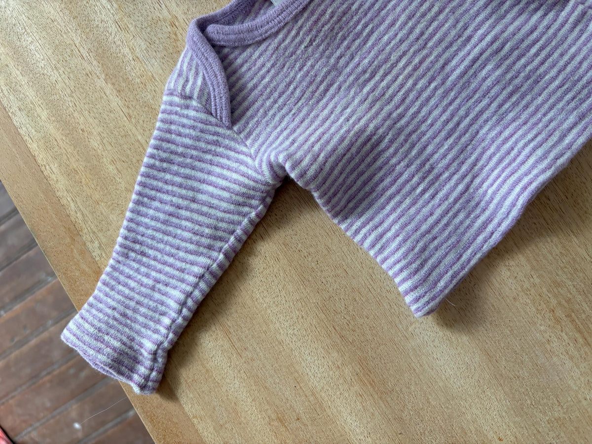 Vintage Engel Baby Wool Silk Top 62/68, Pink Striped Long Sleeve Shirt, Merino Wool Silk, Waldorf Baby, Made in Germany