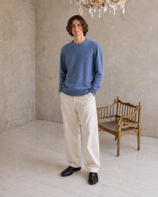 Vintage Blue Lambswool Knit Jumper