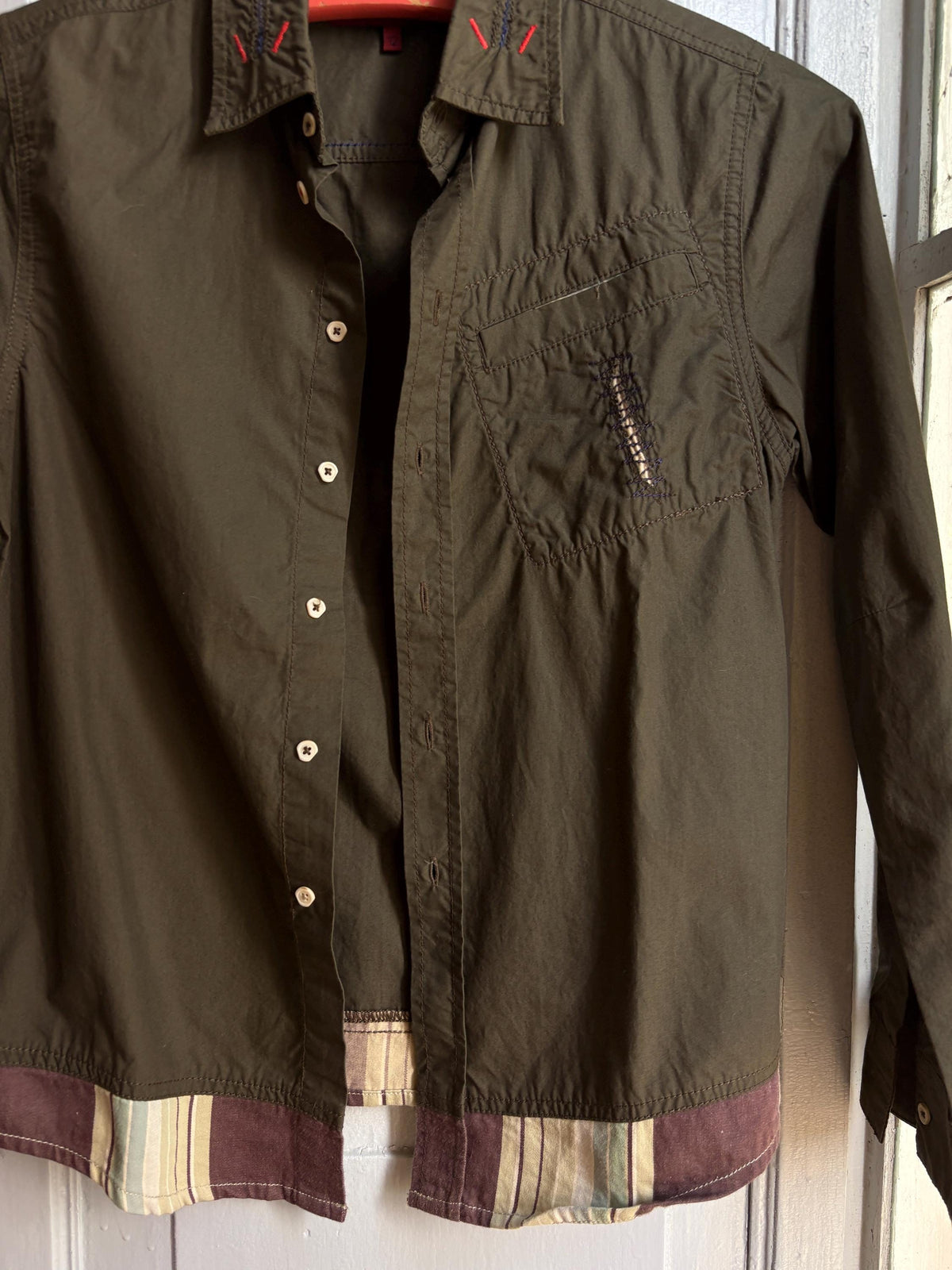 Le Jean de Marithé + François Girbaud Cotton Button-Up Blouse | Paris Chic | Utility Minimalist