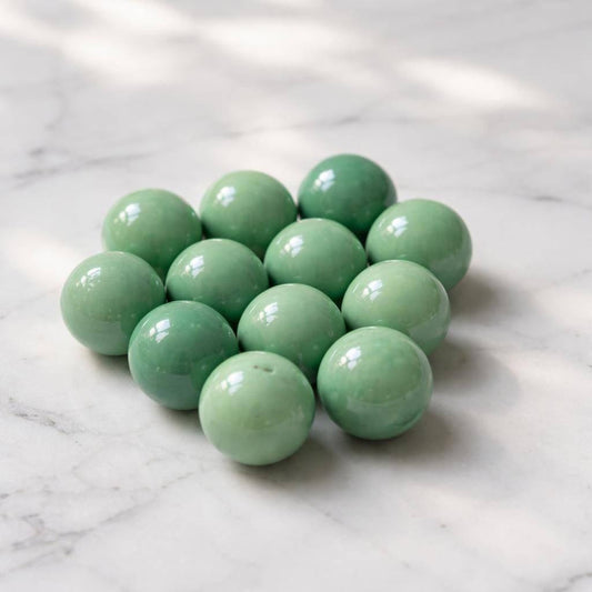 Vintage Green Marble Glass Collectibles