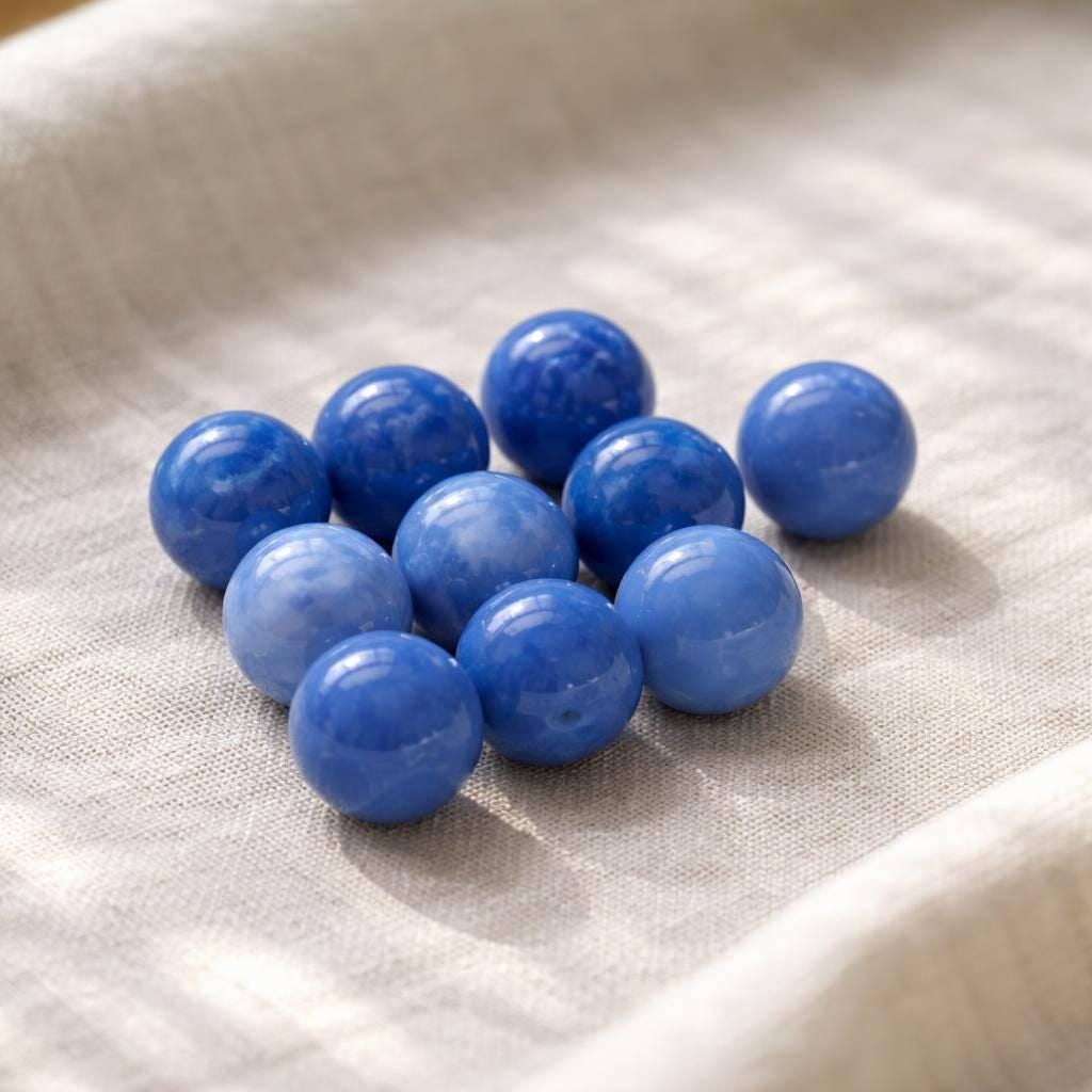 Vintage blue marbles, collectible, retro 70s