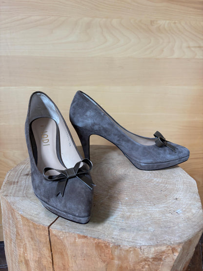 Lodi Suede Leather Pumps EU 38, Made in Spain, Designer Brown Heels, Pointed Toe, Platform Pumps, Elegant Women's Shoes