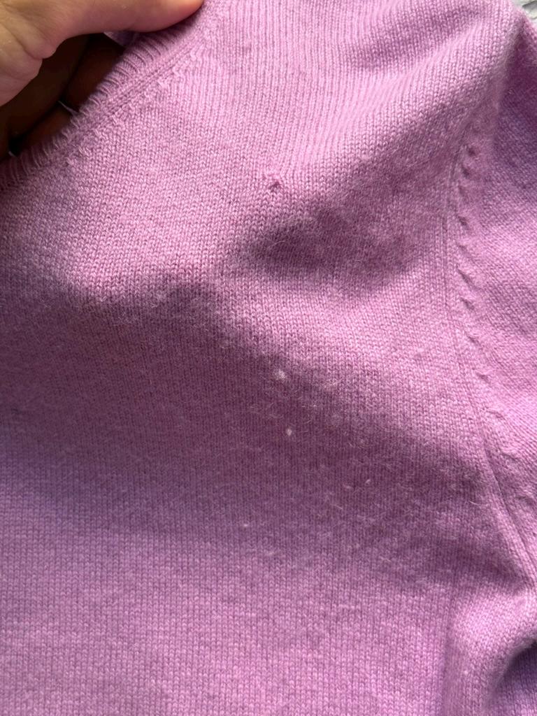 Lilac Cashmere Vintage Jumper - XS Soft Wool Pullover